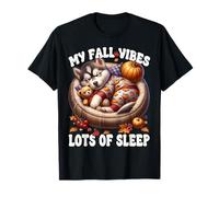 Funny Fall Saying for Husky Dad and Husky Mom Autumn Sleep T-Shirt
