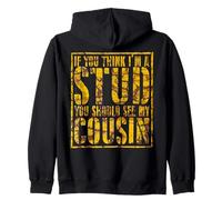 Funny Family Matching Think Im Stud Meet My Cousin Vintage Sweat à Capuche