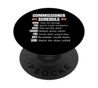 Funny Fantasy Football Commissioner Schedule Draft Day PopSockets PopGrip Adhésif