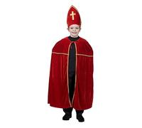 Funny Fashion Costume de Noël pour enfant - Saint Nicolas - Klaas sinter Klaas - 104-134 cm - Rouge