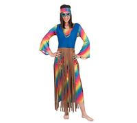 Funny Fashion Rainbow Hippie Robe à franges Lucy pour femme Taille 36 38