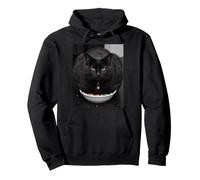Funny Fat Cat Cereal Bowl Grumpy Black Cat Humor Sweat à Capuche
