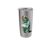 Funny fat Cat IA art design print Gobelet isotherme en acier inoxydable double paroi