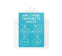 Funny Father's Day Cards | Am I Your Favourite Child Quiz Card | For Dad Him Daddy Dad's Birthday Joke Banter Novelty Hubby Gift | CBH628