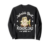Funny Fathers Day Fisherman GNOME Worlds Best Fishing Dad Sweatshirt