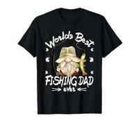 Funny Fathers Day Fisherman GNOME Worlds Best Fishing Dad T-Shirt