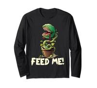 Funny Feed Me Always Hungry Venus Fly Trap Chemise Halloween Manche Longue