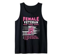 Funny Female Veteran Day Three Sides Patriotic US Flag Women Débardeur
