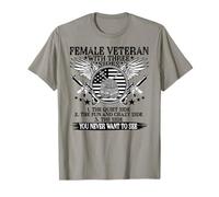 Funny Female Veteran Day Three Sides Patriotic US Flag Women T-Shirt