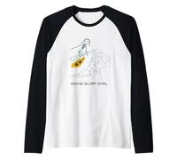 Funny Femmes Wake Surf Girl Wake Surfer Surfer Manche Raglan