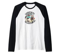 Funny Ferret Dooking My Way Through Life Cartoon Manche Raglan