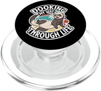 Funny Ferret Dooking My Way Through Life Cartoon PopSockets PopGrip pour MagSafe