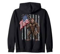 Funny Fierce Bigfoot agitant Le Drapeau américain 250 Ans 4 Juillet Sweat à Capuche