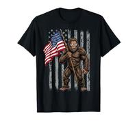 Funny Fierce Bigfoot agitant Le Drapeau américain 250 Ans 4 Juillet T-Shirt