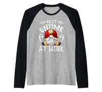 Funny Firefighter GNOME for Fireman Dad Firefighting Gnomie Manche Raglan
