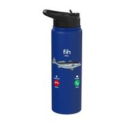 Funny Fish Calling Phone Screen Meme Design Stainless Steel Insulated Water Bottle