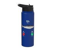 Funny Fish Calling Phone Screen Meme Design Stainless Steel Insulated Water Bottle