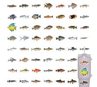 Funny Fish Stickers - 110X Scrapbook Stickers, Party Favors | Guitar Skateboard Phone Computer, Laptop Decals Waterproof Fishing Enthusiasts Vinyl Aesthetic Decal Pack