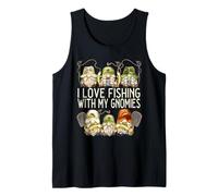 Funny Fisherman GNOME Family I Love Fishing with My Gnomies Débardeur