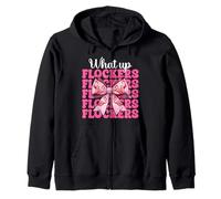 Funny Flamingo Girl Mom Pink Coquette Bow What Up Flockers Sweat à Capuche