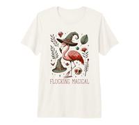 Funny Flamingo Pun Flocking Magical Pagan Wiccan Witch T-Shirt Haut de Gamme