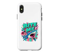 Funny Florida Retro Bite Me Shark Coque pour iPhone X/XS