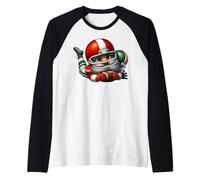 Funny Football Gnome For Men And Boys Who Love Football Manche Raglan