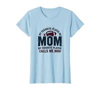 Funny Football Mom : ma joueuse préférée m'appelle Maman T-Shirt, Femme, Bleu Céleste, M