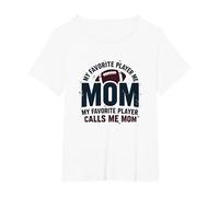 Funny Football Mom : ma joueuse préférée m'appelle Maman T-Shirt, Femme Grandes Tailles, Blanc, 1X