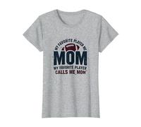 Funny Football Mom : ma joueuse préférée m'appelle Maman T-Shirt, Femme, Gris Chiné, XL