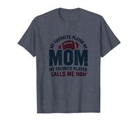 Funny Football Mom : ma joueuse préférée m'appelle Maman T-Shirt, Homme, Bleu Chiné, L