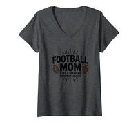 Funny Football Mom : Plus bruyante Que Les Mamans ordinaires T-Shirt avec Col en V, Femme, Chiné Foncé, L