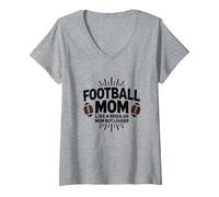 Funny Football Mom : Plus bruyante Que Les Mamans ordinaires T-Shirt avec Col en V, Femme, Gris Chiné, L