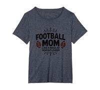 Funny Football Mom : Plus bruyante Que Les Mamans ordinaires T-Shirt, Femme Grandes Tailles, Bleu Chiné, 6X
