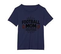 Funny Football Mom : Plus bruyante Que Les Mamans ordinaires T-Shirt, Femme Grandes Tailles, Bleu Marine, 1X