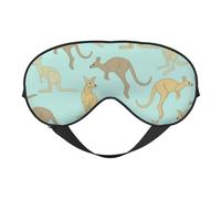 Funny for Kangaroo Masque de sommeil double face en soie avec blocage de la lumière réglable pour les yeux pour les voyages, homme et femme, bandeau doux et confortable, 20 x 10 cm