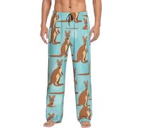 Funny For Kangaroo Zoo Pantalon de pyjama long en polyester pour homme avec poches, Noir , XL