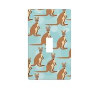 Funny for Kangaroo Zoo Print Plaque murale décorative 1 gang Taille standard en polycarbonate incassable Interrupteur et couvercle de prise