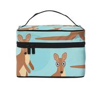 Funny for Kangaroo Zoo Print Portable Travel Makeup Case Polyvalent Zipper for Makeup Bag Grande Capacité Polyester Noir Taille Unique, Noir/blanc, One Size