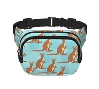 Funny for Kangaroo Zoo Sac banane à fermeture éclair avec sangle réglable pour jogging, cyclisme, Noir , Taille unique