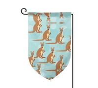 Funny For Kangourou Zoo Print Drapeau de jardin double face de qualité supérieure pour décoration d'intérieur Résistant aux intempéries et double couture 45,7 x 31,8 cm