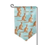 Funny For Kangourou Zoo Print Drapeau de jardin double face de qualité supérieure pour décoration d'intérieur Résistant aux intempéries et double couture 45,7 x 31,8 cm