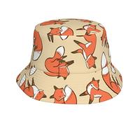 Funny Fox Art Unisexe Seau Chapeau été Voyage Plage Soleil Chapeau Large Bord pêcheur Casquette