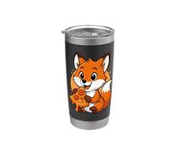 Funny Fox Eating Pizza Graphic Garçons et Filles Fox Lover Gobelet isotherme en acier inoxydable double paroi