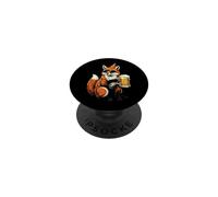 Funny Fox Party Animal Bière et Lunettes de Soleil Anniversaire PopSockets PopGrip Adhésif