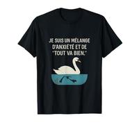 Funny French Anxiety Swan Print novelty for Stress Relief T-Shirt