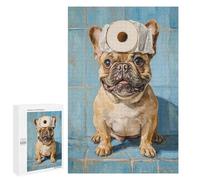 Funny French Bulldog with Toilet Paper-4 Puzzle 1000 Pièces Educa Jouet en Bois Cadeau Unique Décoration Intérieure Jeu Éducatif Challenge Toy Adultes Et Enfants À Partir De 14 Ans 1000 PCS