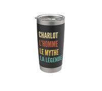 Funny French First Name Design - Charlot Gobelet isotherme en acier inoxydable double paroi