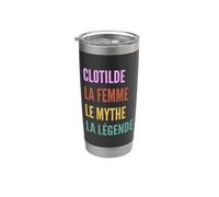 Funny French First Name Design - Clotilde Gobelet isotherme en acier inoxydable double paroi