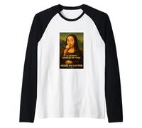 Funny French Mona Lisa Concept Cartoon Art Eating Ice Cream Manche Raglan